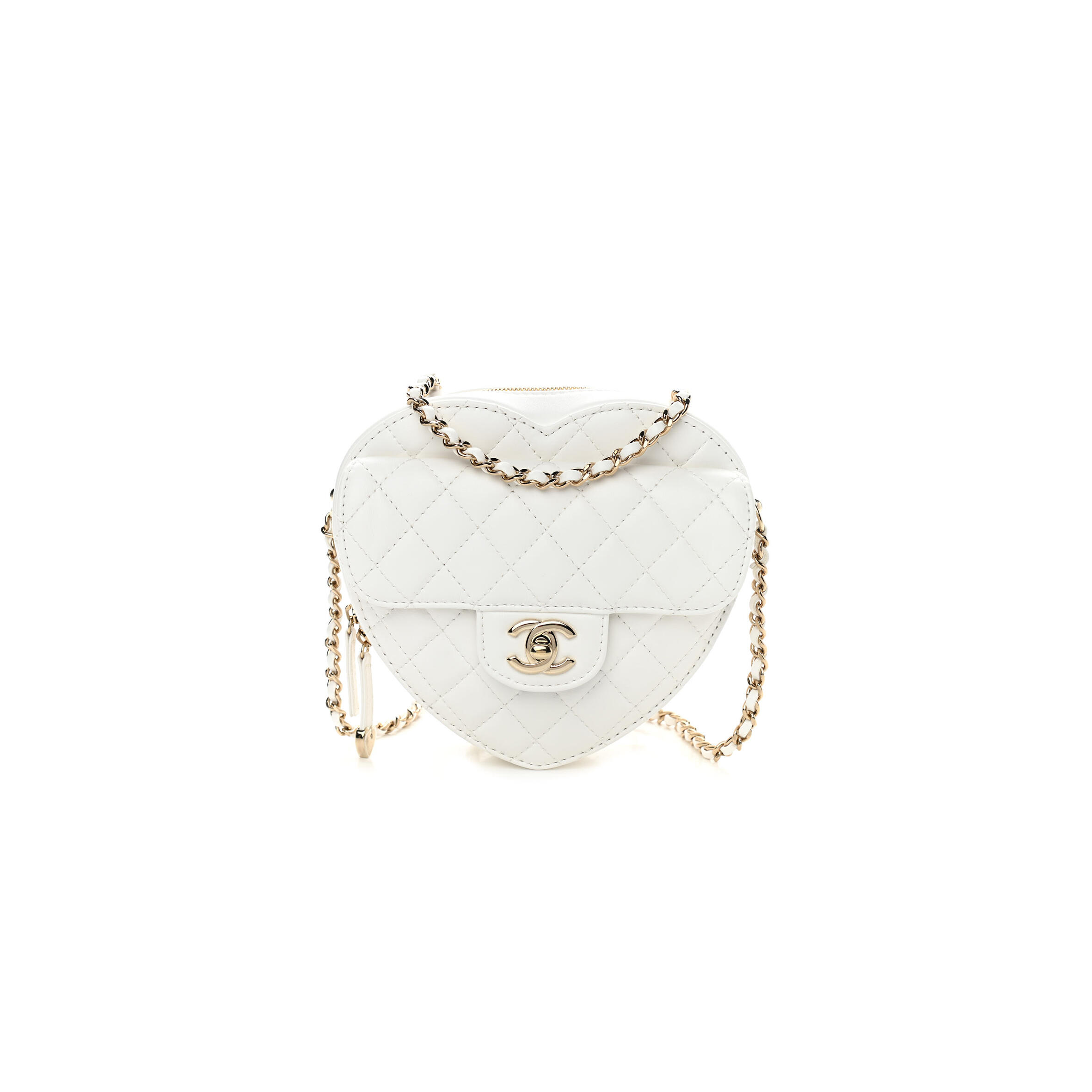 CHANEL HEART BAG LAMBSKIN IN LIGHT WHITE AS5764 (18*18*5.5cm)